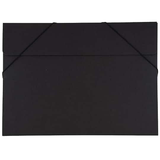 JAM Paper Black Kraft Portfolio with Elastic Closure 11" x 15"